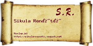 Sikula Renátó névjegykártya